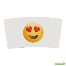 Wholesale Restaurantware Restpresso White Paper Heart Eyes Emoji Coffee Cup Sleeve - Fits 12 / 16 / 20 oz Cups- Bulk