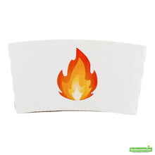 Wholesale Restaurantware Restpresso White Paper Fire Emoji Coffee Cup Sleeve - Fits 12 / 16 / 20 oz Cups- Bulk