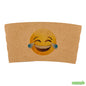 Wholesale Restaurantware Restpresso Kraft Paper Crying Laughing Emoji Coffee Cup Sleeve - Fits 12 / 16 / 20 oz Cups- Bulk