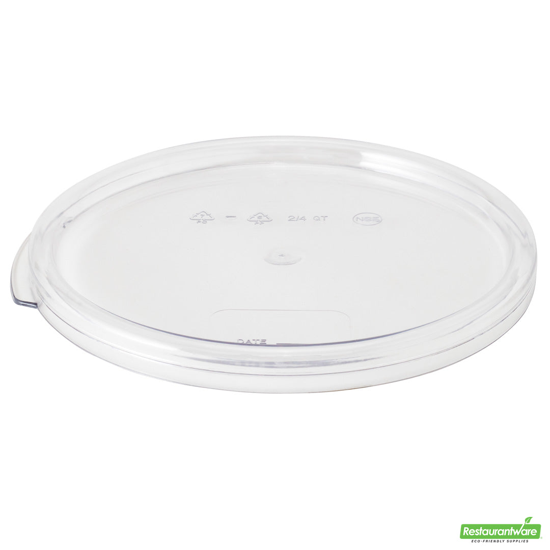 Wholesale Restaurantware Met Lux Round Clear Plastic Food Storage Container Lid - Fits 2 and 4 Qt- Bulk
