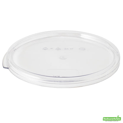 Wholesale Restaurantware Met Lux Round Clear Plastic Food Storage Container Lid - Fits 2 and 4 Qt- Bulk