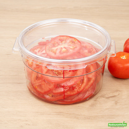 Wholesale Restaurantware Met Lux Round Clear Plastic Food Storage Container Lid - Fits 2 and 4 Qt- Bulk