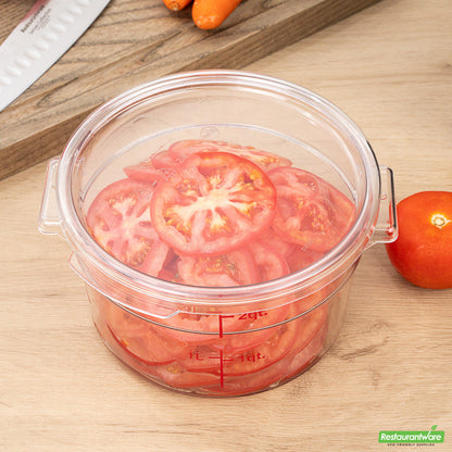 Wholesale Restaurantware Met Lux Round Clear Plastic Food Storage Container Lid - Fits 2 and 4 Qt- Bulk