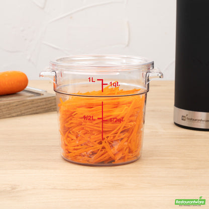 Wholesale Restaurantware Met Lux Round Clear Plastic Food Storage Container Lid - Fits 1 qt- Bulk