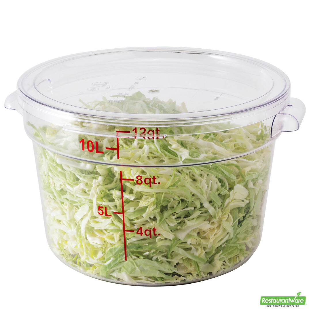 Wholesale Restaurantware Met Lux Round Clear Plastic Food Storage Container Lid - Fits 12, 18 and 22 Qt- Bulk