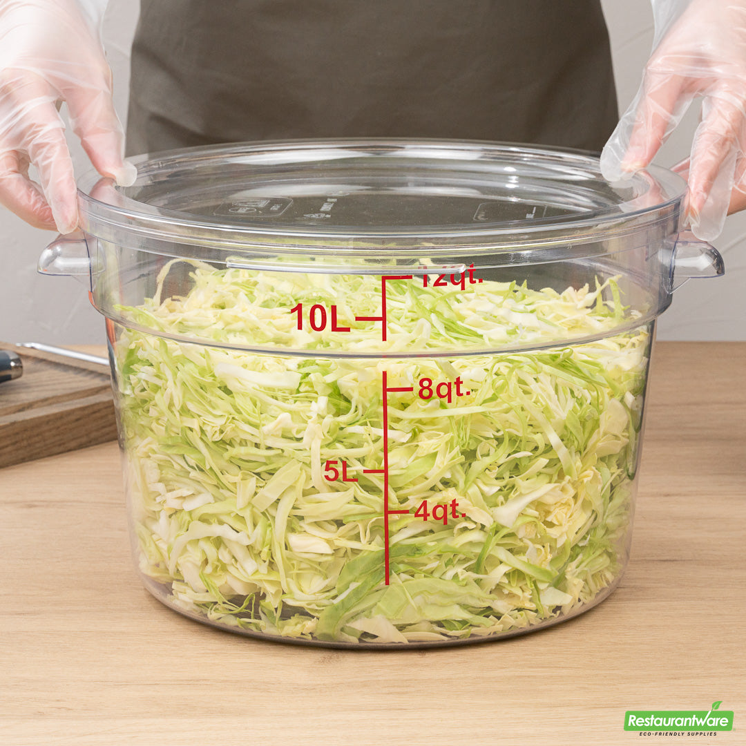 Wholesale Restaurantware Met Lux Round Clear Plastic Food Storage Container Lid - Fits 12, 18 and 22 Qt- Bulk