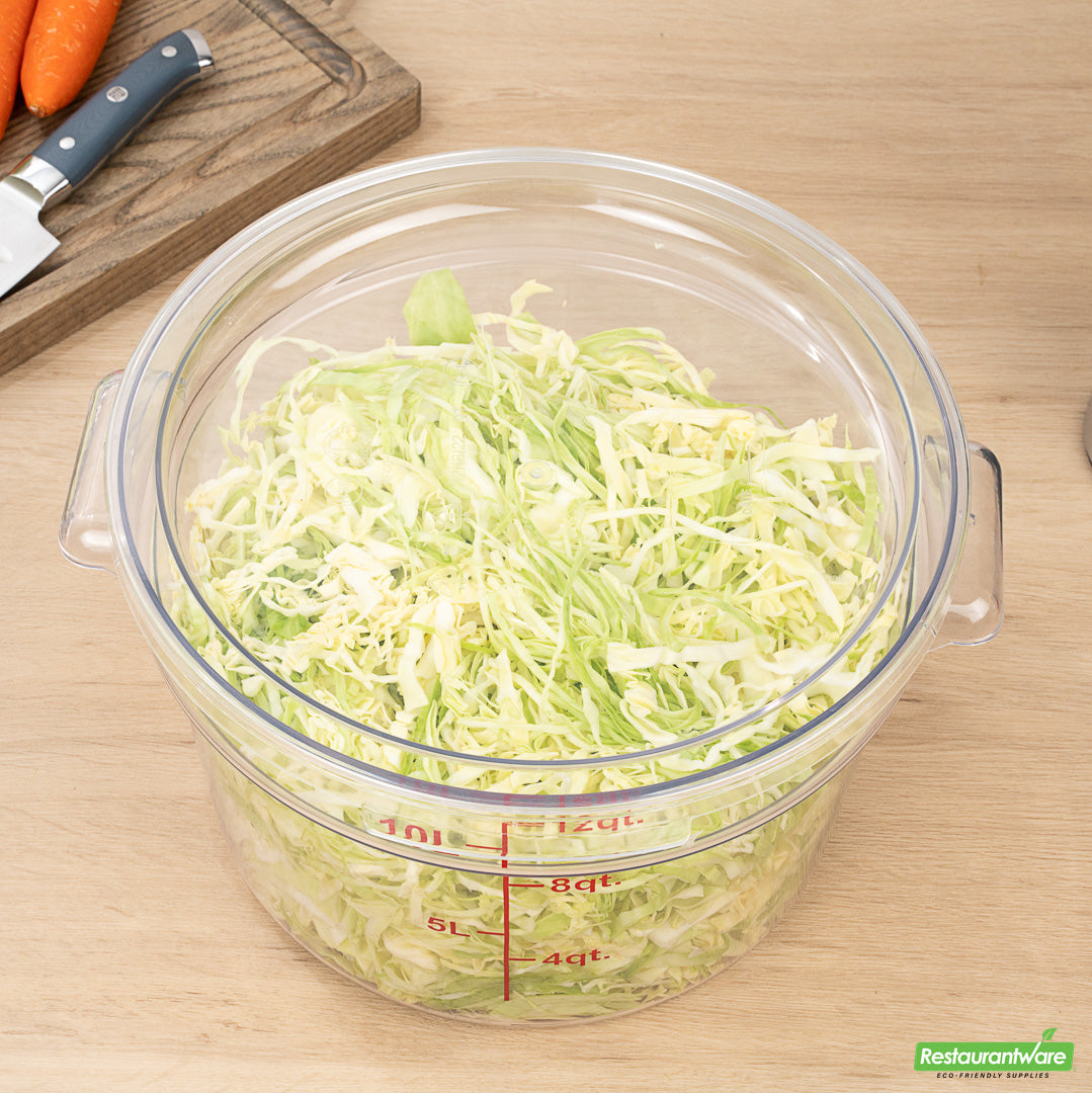 Wholesale Restaurantware Met Lux Round Clear Plastic Food Storage Container Lid - Fits 12, 18 and 22 Qt- Bulk
