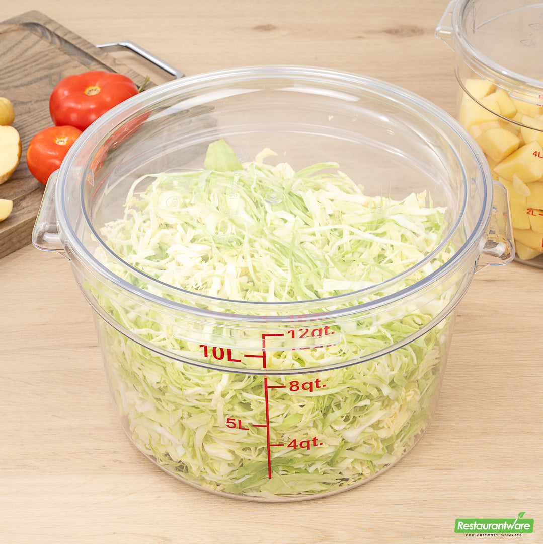 Wholesale Restaurantware Met Lux Round Clear Plastic Food Storage Container Lid - Fits 12, 18 and 22 Qt- Bulk