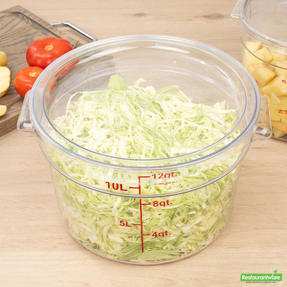 Wholesale Restaurantware Met Lux Round Clear Plastic Food Storage Container Lid - Fits 12, 18 and 22 Qt- Bulk