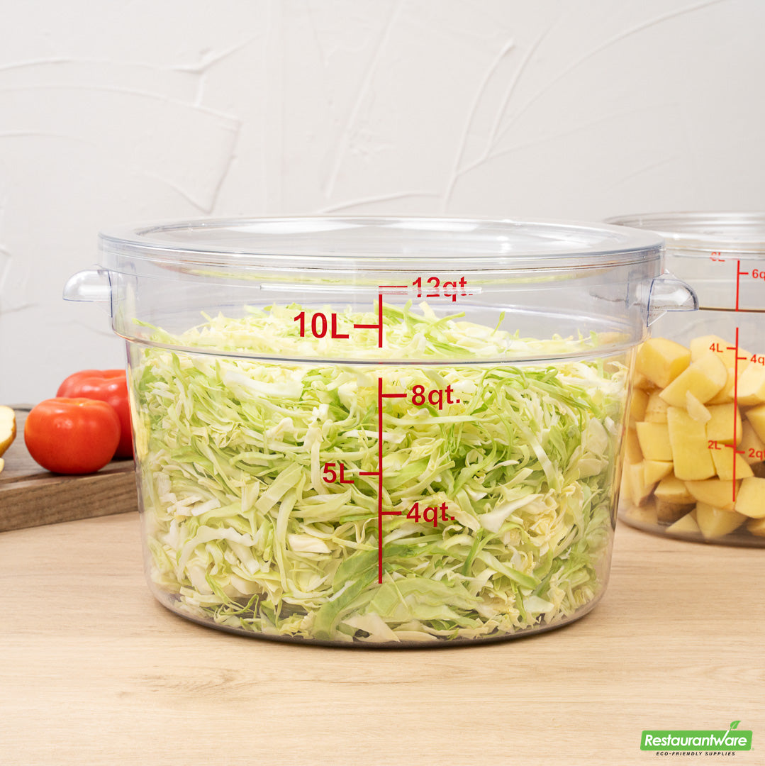 Wholesale Restaurantware Met Lux Round Clear Plastic Food Storage Container Lid - Fits 12, 18 and 22 Qt- Bulk