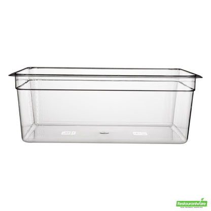 Wholesale Restaurantware Met Lux Rectangle Clear Plastic Full Size Cold Food Storage Container - 8 Depth- Bulk