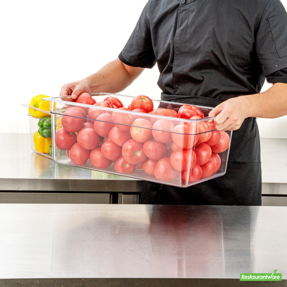Wholesale Restaurantware Met Lux Rectangle Clear Plastic Full Size Cold Food Storage Container - 8 Depth- Bulk