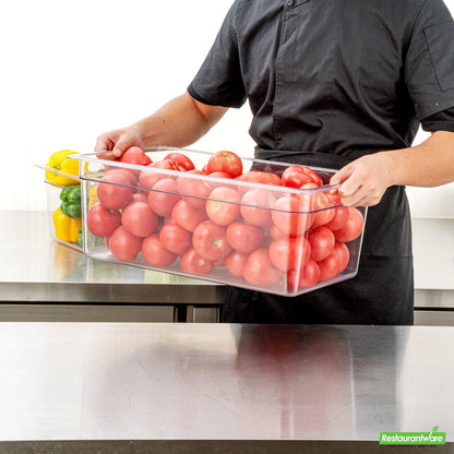 Wholesale Restaurantware Met Lux Rectangle Clear Plastic Full Size Cold Food Storage Container - 8 Depth- Bulk