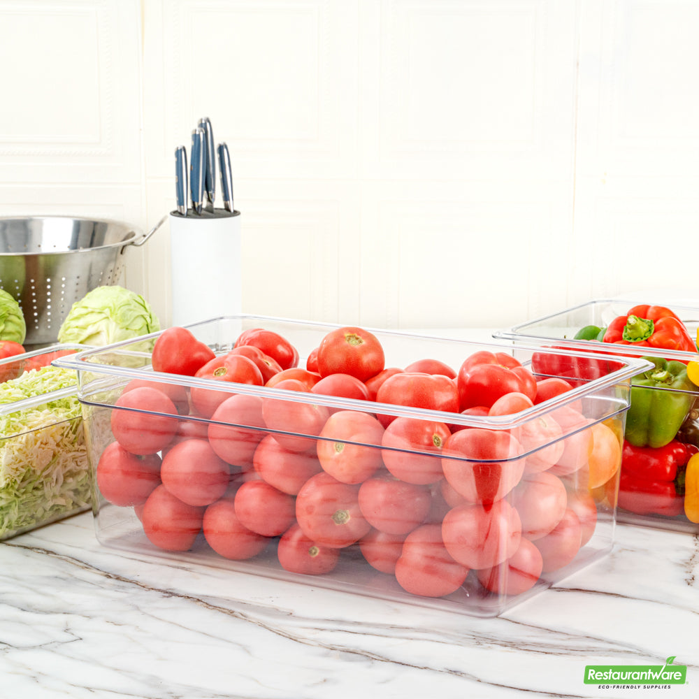 Wholesale Restaurantware Met Lux Rectangle Clear Plastic Full Size Cold Food Storage Container - 8 Depth- Bulk