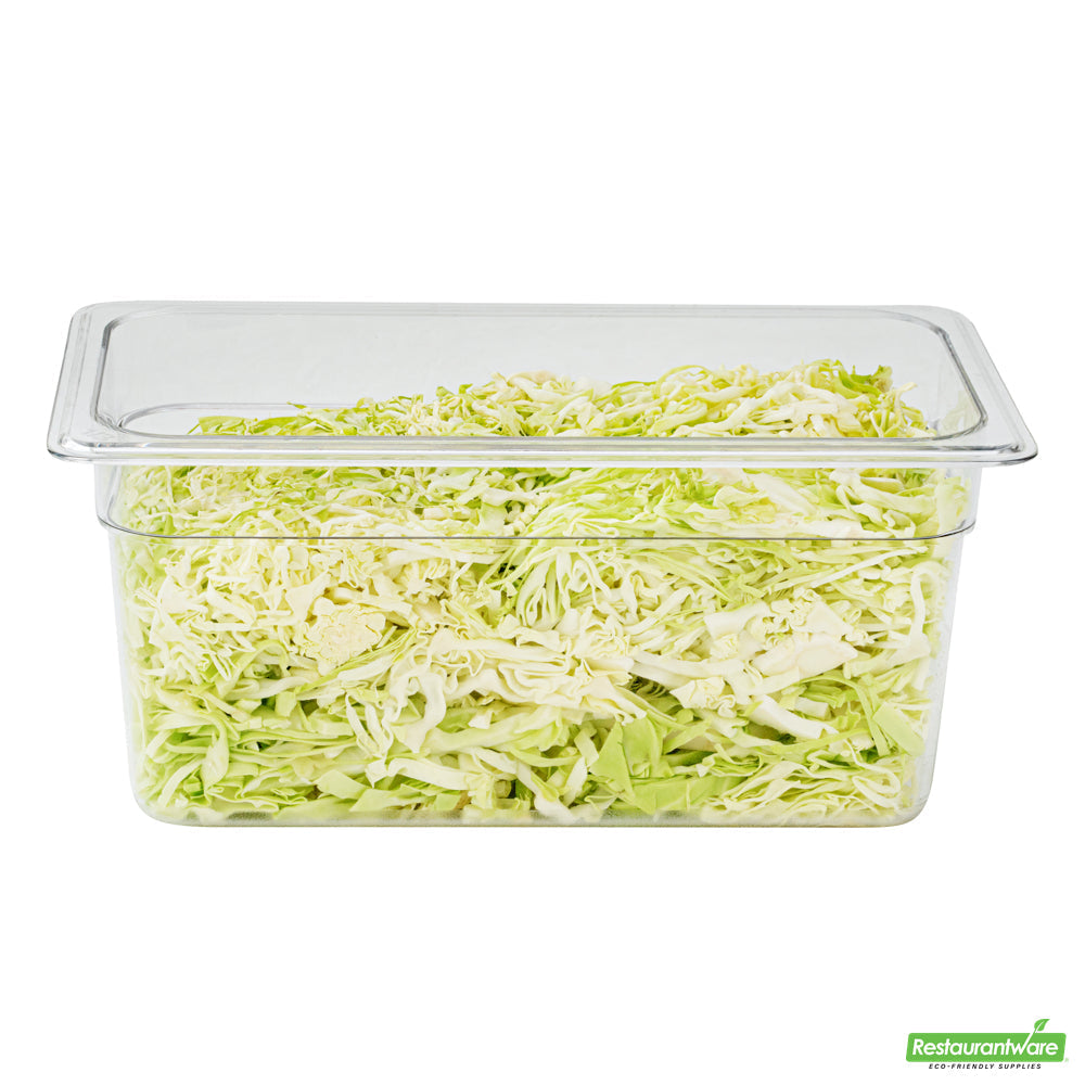 Wholesale Restaurantware Met Lux Rectangle Clear Plastic 1/3 Size Cold Food Storage Container - 6" Depth- Bulk
