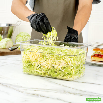 Wholesale Restaurantware Met Lux Rectangle Clear Plastic 1/3 Size Cold Food Storage Container - 6" Depth- Bulk