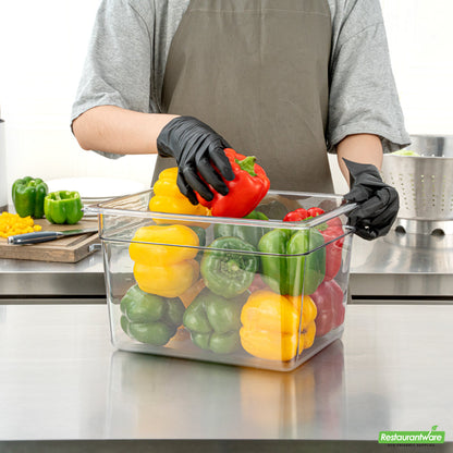 Wholesale Restaurantware Met Lux Rectangle Clear Plastic 1/2 Size Cold Food Storage Container - 8 Depth- Bulk
