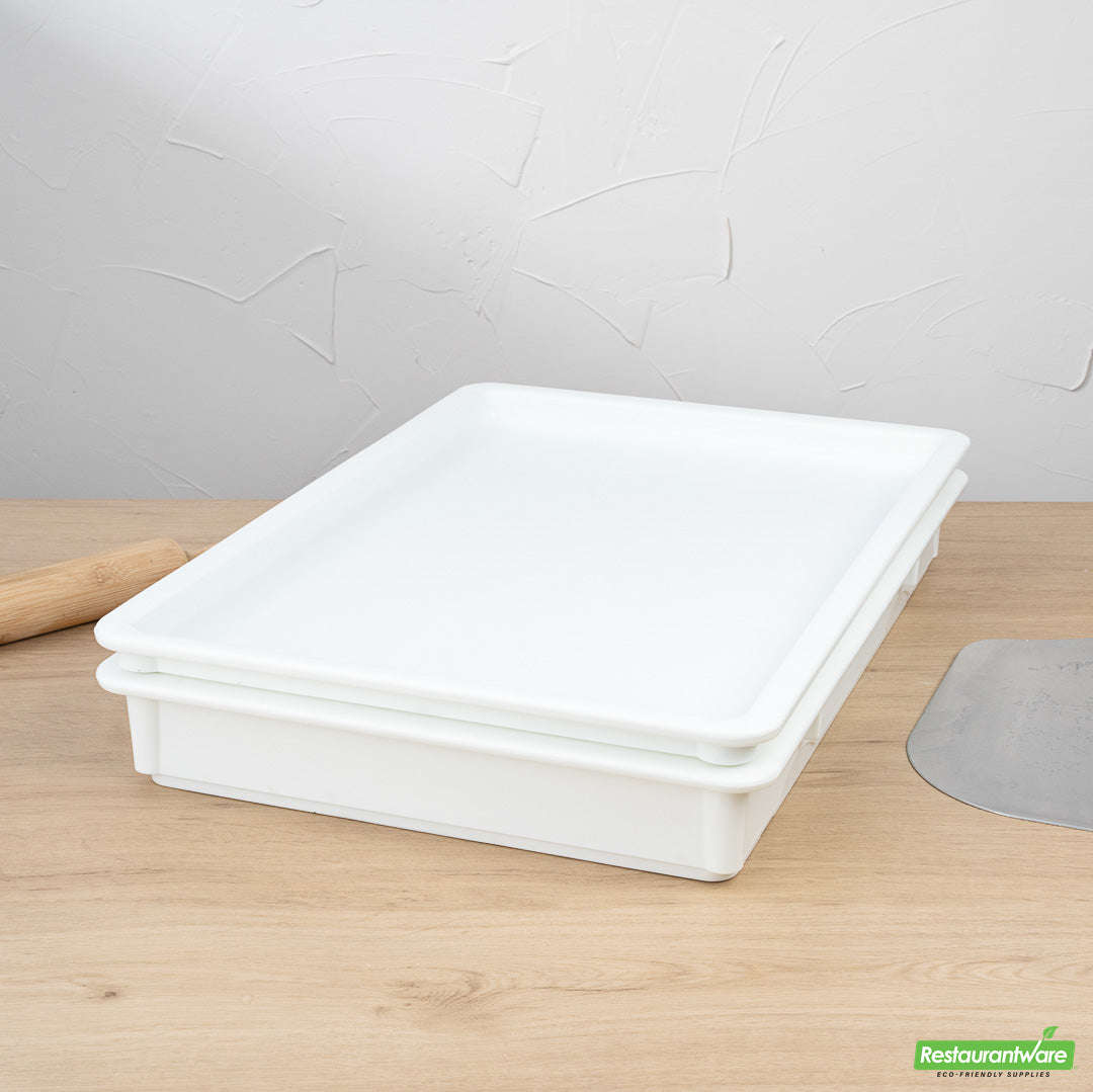 Wholesale Restaurantware White Plastic Lid - Fits Pizza Dough Proofing Box- Bulk