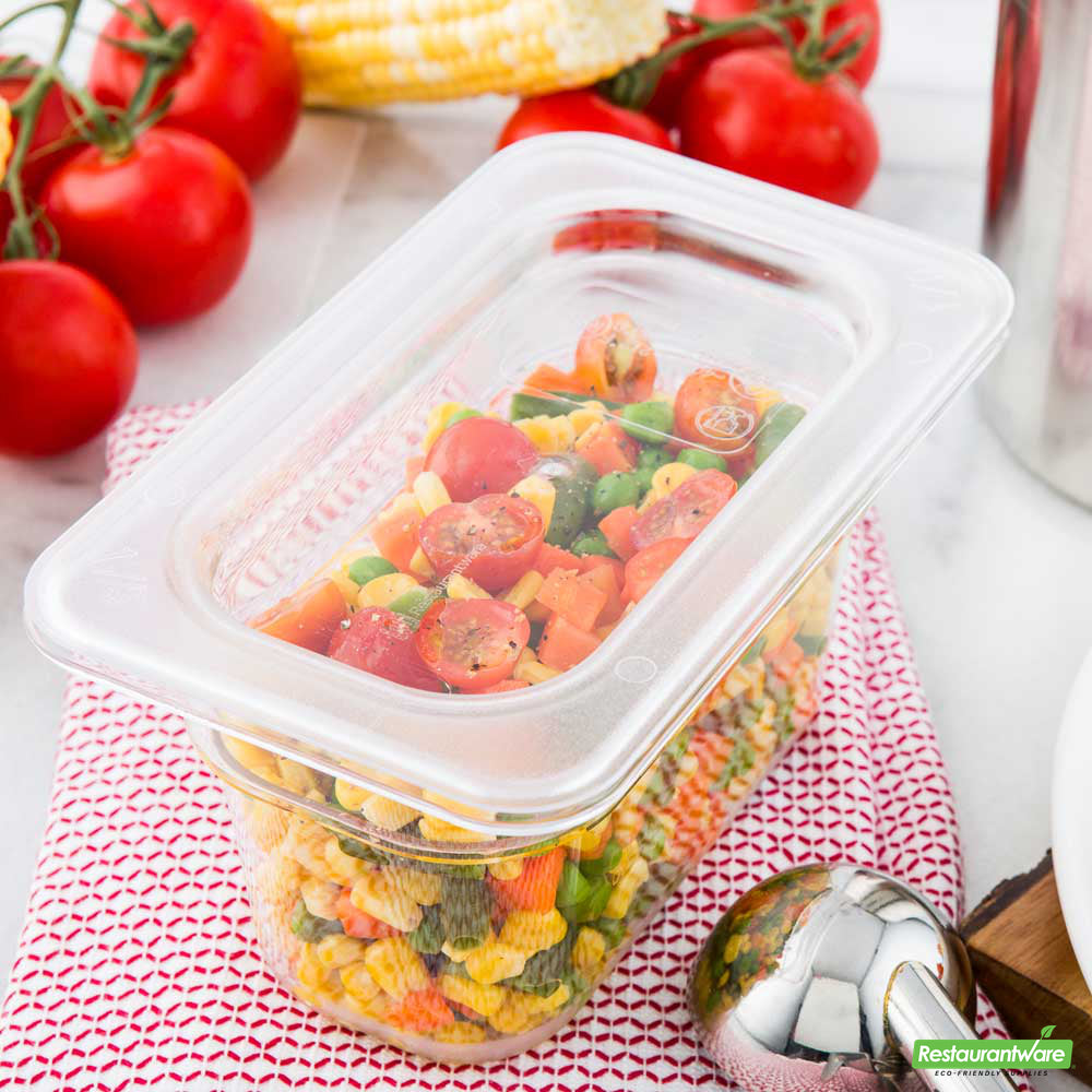 Wholesale Restaurantware Met Lux Rectangle Clear Plastic Lid - Fits 1/9 Size Cold Food Storage Container- Bulk