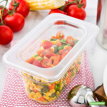 Wholesale Restaurantware Met Lux Rectangle Clear Plastic Lid - Fits 1/9 Size Cold Food Storage Container- Bulk