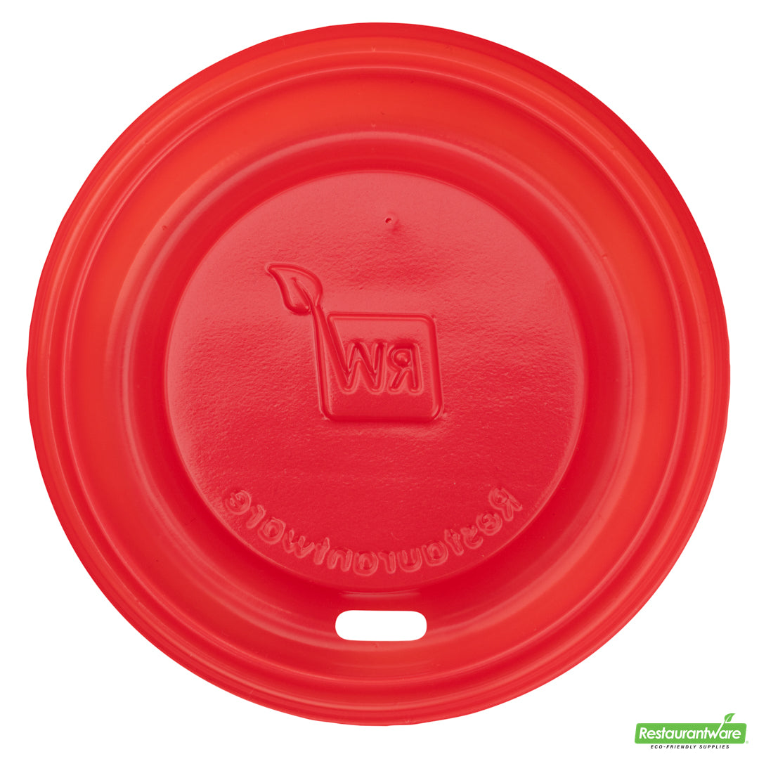 Wholesale Restaurantware Restpresso Red Plastic Coffee Cup Lid - Fits 8, 12, 16 and 20 oz- Bulk