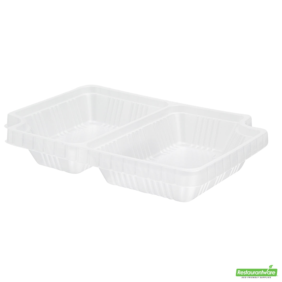 Wholesale Restaurantware Futura 14 oz Clear Plastic 2-Compartment Insert Tray - Fits 34 oz Box, Microwavable- Bulk