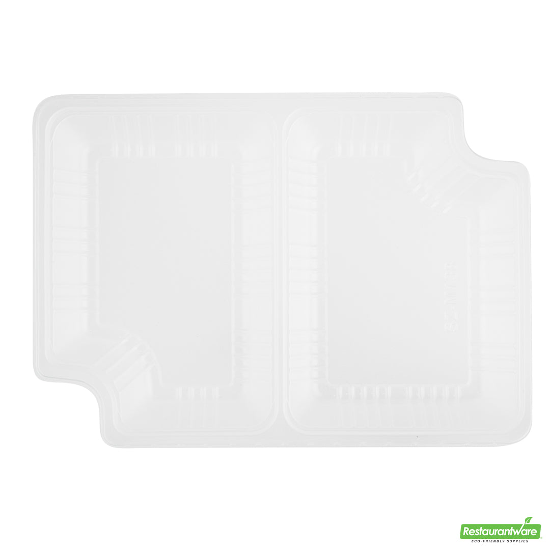 Wholesale Restaurantware Futura 14 oz Clear Plastic 2-Compartment Insert Tray - Fits 34 oz Box, Microwavable- Bulk