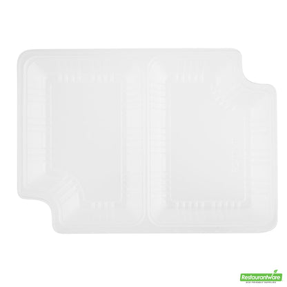 Wholesale Restaurantware Futura 14 oz Clear Plastic 2-Compartment Insert Tray - Fits 34 oz Box, Microwavable- Bulk