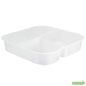 Wholesale Restaurantware Futura 14 oz Clear Plastic 2-Compartment Insert Tray - Fits 34 oz Bowl, Microwavable- Bulk