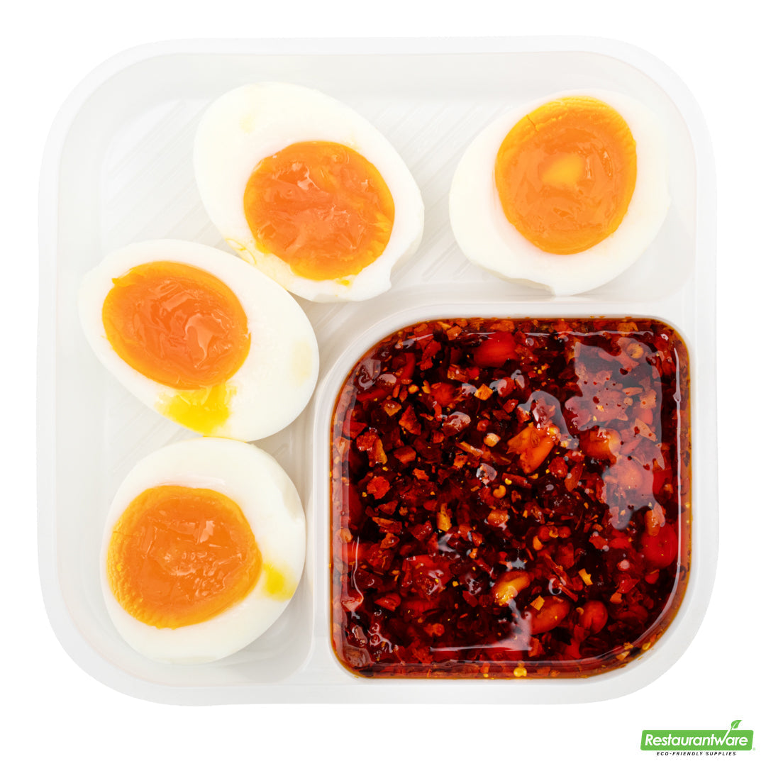 Wholesale Restaurantware Futura 14 oz Clear Plastic 2-Compartment Insert Tray - Fits 34 oz Bowl, Microwavable- Bulk