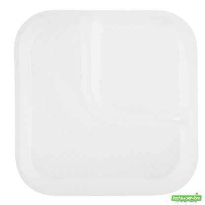 Wholesale Restaurantware Futura 14 oz Clear Plastic 2-Compartment Insert Tray - Fits 34 oz Bowl, Microwavable- Bulk