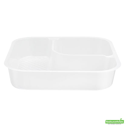 Wholesale Restaurantware Futura 14 oz Clear Plastic 2-Compartment Insert Tray - Fits 34 oz Bowl, Microwavable- Bulk