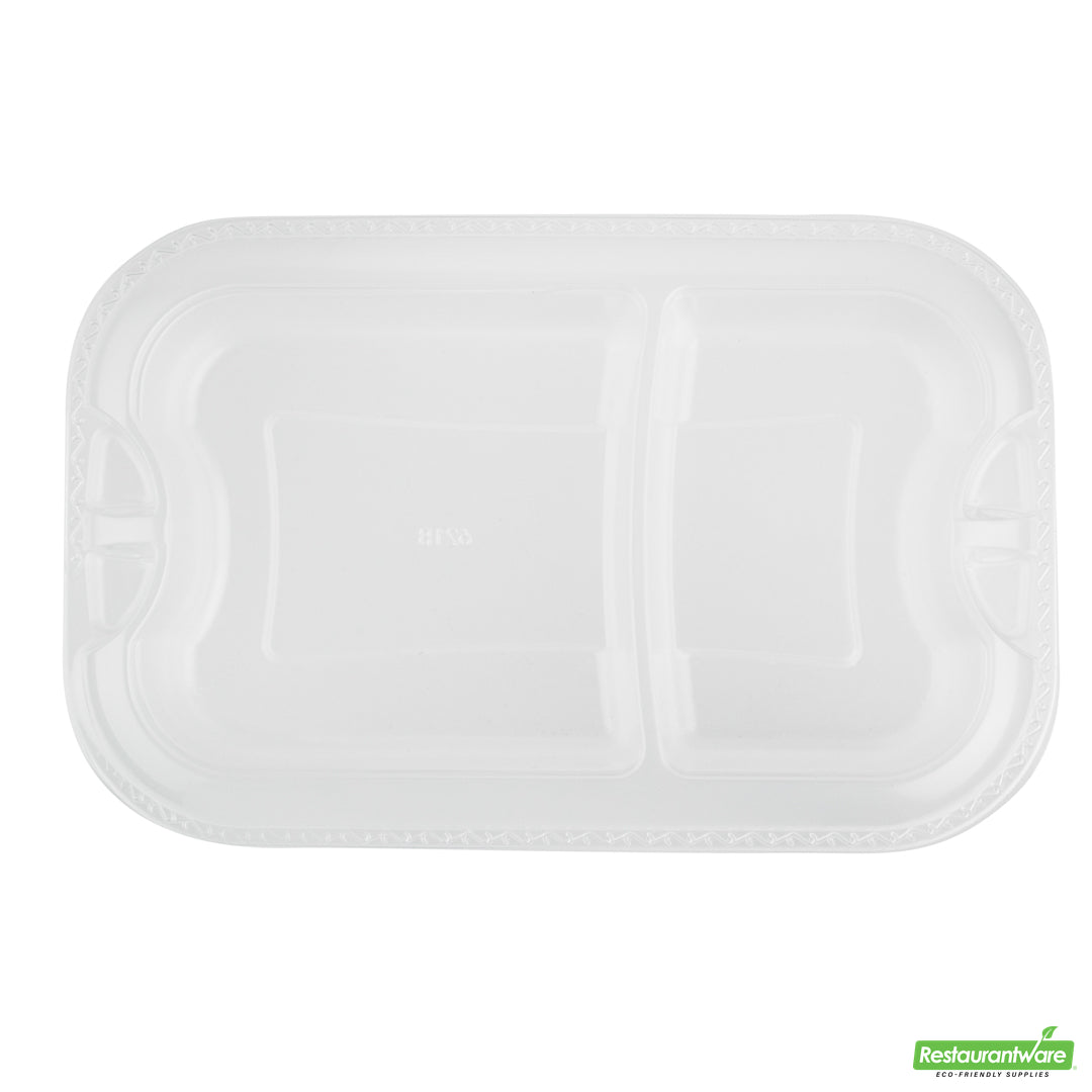 Wholesale Restaurantware Futura 17 oz Clear Plastic 2-Compartment Insert Tray - Fits 46 oz Container, Microwavable- Bulk