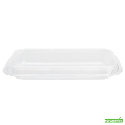 Wholesale Restaurantware Futura 15 oz Clear Plastic Heavy Duty Insert Tray - Fits 24, 34 and 44 oz Containers, Microwavable- Bulk