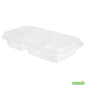 Wholesale Restaurantware Futura 15 oz Clear Plastic Heavy Duty 2-Compartment Insert Tray - Fits 24, 34 and 44 oz Containers, Microwavable- Bulk