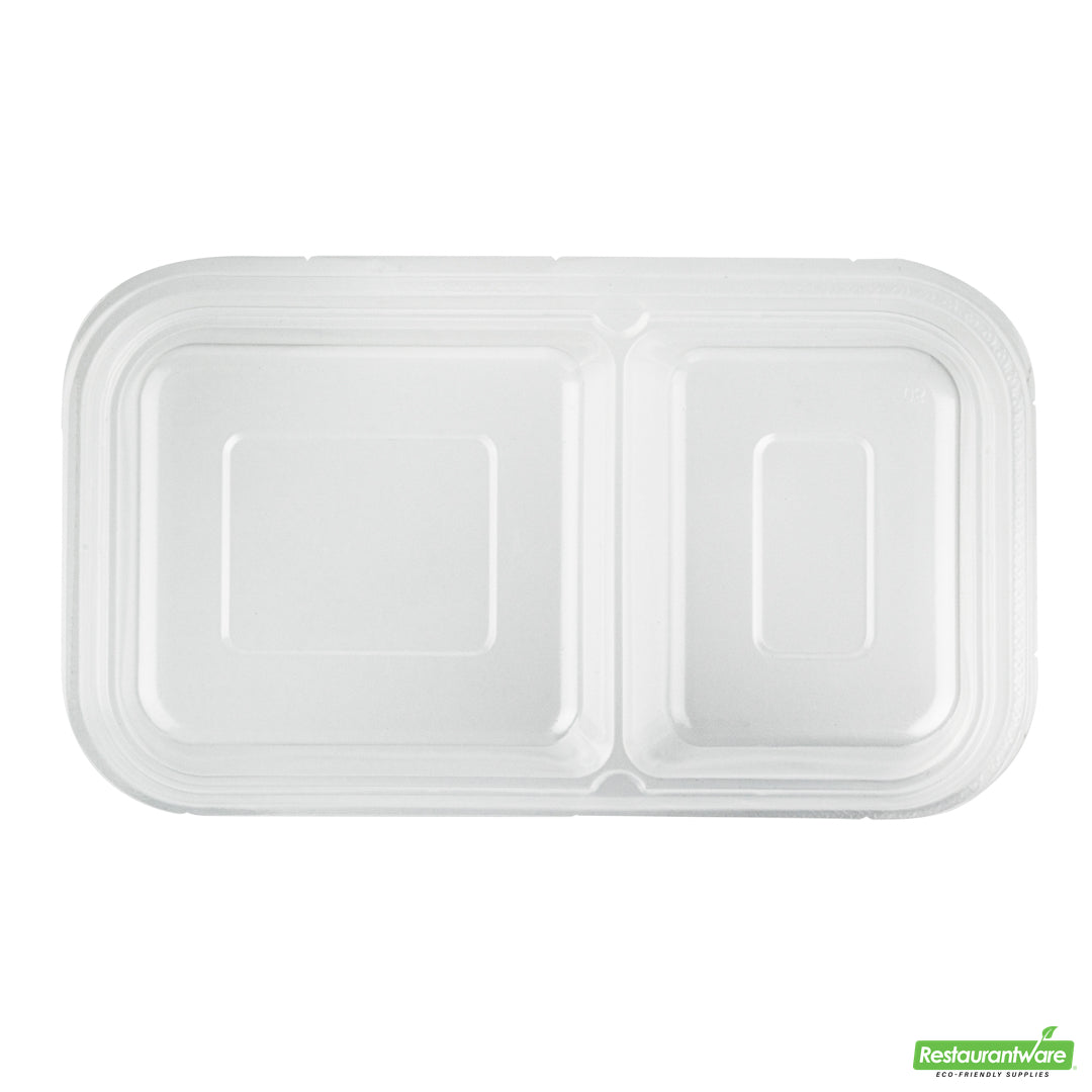 Wholesale Restaurantware Futura 15 oz Clear Plastic Heavy Duty 2-Compartment Insert Tray - Fits 24, 34 and 44 oz Containers, Microwavable- Bulk