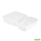 Wholesale Restaurantware Futura 10 oz White Plastic 3-Compartment Insert Tray - Fits 32 and 37 oz Containers, Microwavable- Bulk