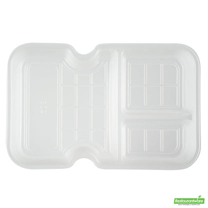 Wholesale Restaurantware Futura 10 oz White Plastic 3-Compartment Insert Tray - Fits 32 and 37 oz Containers, Microwavable- Bulk