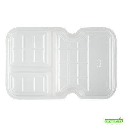 Wholesale Restaurantware Futura 10 oz White Plastic 3-Compartment Insert Tray - Fits 32 and 37 oz Containers, Microwavable- Bulk