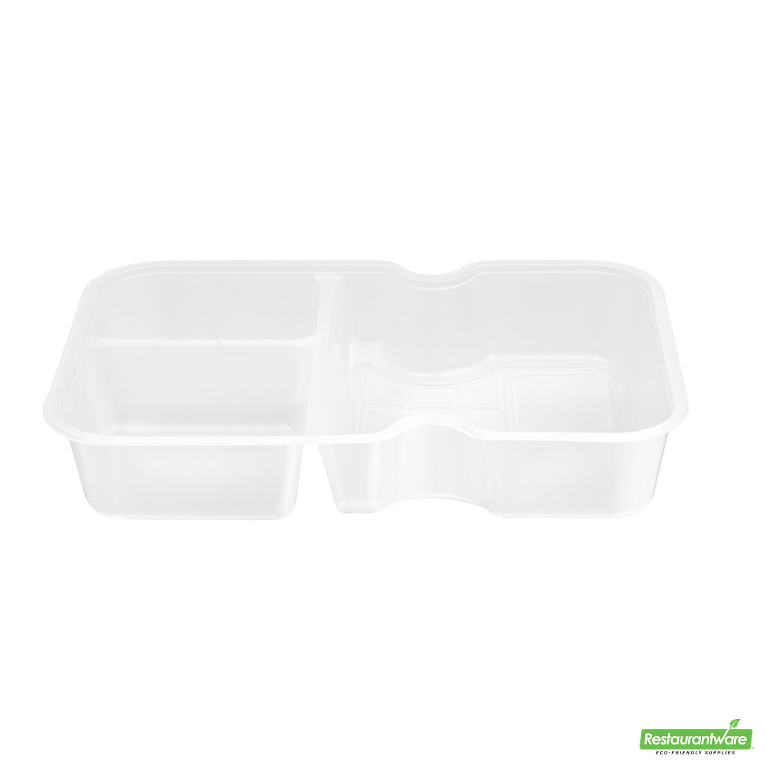 Wholesale Restaurantware Futura 10 oz White Plastic 3-Compartment Insert Tray - Fits 32 and 37 oz Containers, Microwavable- Bulk