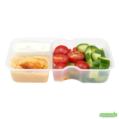 Wholesale Restaurantware Futura 10 oz White Plastic 3-Compartment Insert Tray - Fits 32 and 37 oz Containers, Microwavable- Bulk