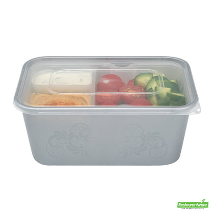 Wholesale Restaurantware Futura 10 oz White Plastic 3-Compartment Insert Tray - Fits 32 and 37 oz Containers, Microwavable- Bulk
