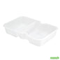 Wholesale Restaurantware Futura 10 oz White Plastic Wide 2-Compartment Insert Tray - Fits 32 and 37 oz Containers, Microwavable- Bulk