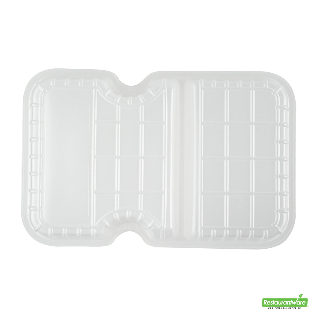 Wholesale Restaurantware Futura 10 oz White Plastic Wide 2-Compartment Insert Tray - Fits 32 and 37 oz Containers, Microwavable- Bulk