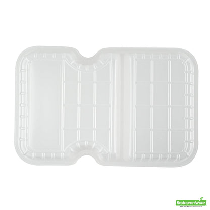 Wholesale Restaurantware Futura 10 oz White Plastic Wide 2-Compartment Insert Tray - Fits 32 and 37 oz Containers, Microwavable- Bulk