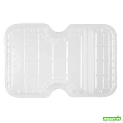 Wholesale Restaurantware Futura 10 oz White Plastic Narrow 2-Compartment Insert Tray - Fits 32 and 37 oz Containers, Microwavable- Bulk