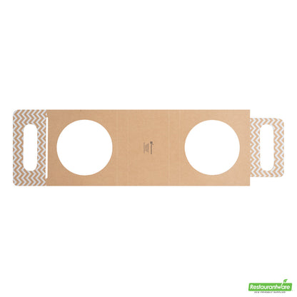Wholesale Restaurantware Thermo Tek Kraft Paper Sphere Salad Container Carrier - Fits 21 oz- Bulk