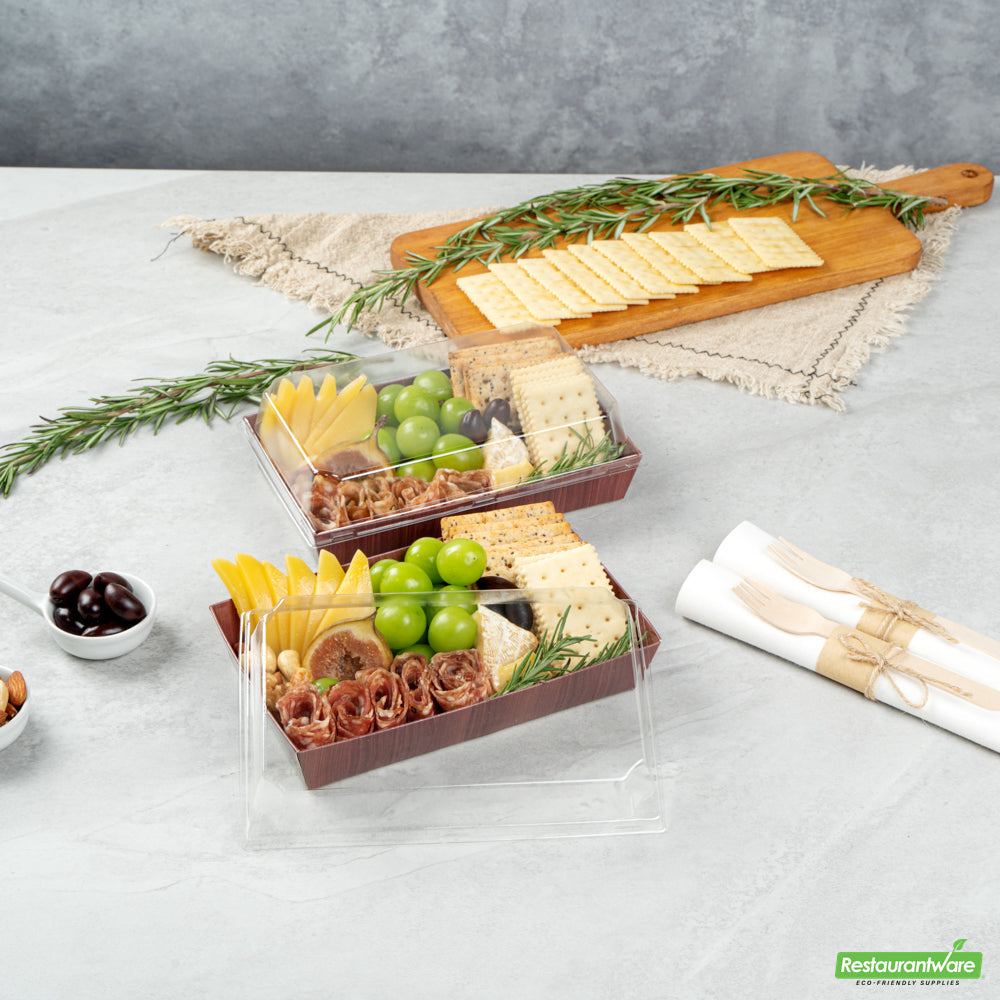 Wholesale Restaurantware Matsuri Vision Clear Plastic Lid - Fits Medium Sushi Tray- Bulk