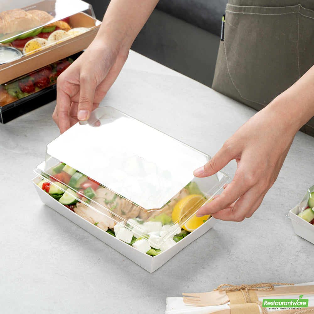 Wholesale Restaurantware Matsuri Vision Clear Plastic Lid - Fits Medium Sushi Tray- Bulk