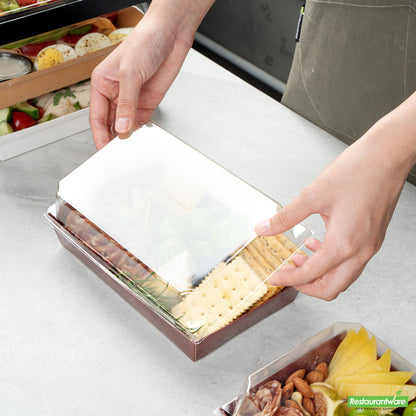 Wholesale Restaurantware Matsuri Vision Clear Plastic Lid - Fits Medium Sushi Tray- Bulk